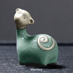 Buddha Stones Chinese Zodiac Ceramic Tea Pet Home Decoration