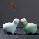 Buddha Stones Chinese Zodiac Ceramic Tea Pet Home Decoration