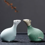 Buddha Stones Chinese Zodiac Ceramic Tea Pet Home Decoration
