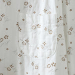 Buddha Stones Fall Small Floral Pattern Buttons Down Design Long Sleeve Women's Cotton Shirt