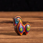 Buddha Stones Year Of The Horse Carved Tang Horse Rainbow Eucalyptus Creativity Desk Decoration