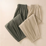 Buddha Stones Summer Simple Pure Color High Waisted Pleated Women's Harem Pants With Pockets