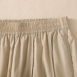 Buddha Stones Summer Simple Pure Color High Waisted Pleated Women's Harem Pants With Pockets