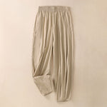 Buddha Stones Summer Simple Pure Color High Waisted Pleated Women's Harem Pants With Pockets