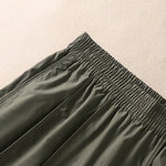 Buddha Stones Summer Simple Pure Color High Waisted Pleated Women's Harem Pants With Pockets