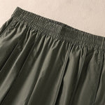 Buddha Stones Summer Simple Pure Color High Waisted Pleated Women's Harem Pants With Pockets