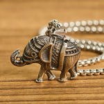 Buddha Stones Titanium Steel Elephant Strengthen Necklace Pendants