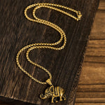 Buddha Stones Titanium Steel Elephant Strengthen Necklace Pendants