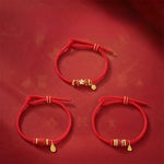Buddha Stones Om Mani Padme Hum Fu Character Copper Red String Luck Bracelet