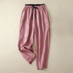 Buddha Stones Commute Color Blocking Design Women's Harem 7-8 Length Pants With Pockets
