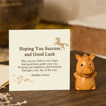 Buddha Stones "Hoping You Success and Good Luck" Mini Year of the Horse Linden Wood Prosperity Decoration Includes Gift Message Card