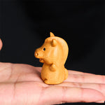 Buddha Stones "Hoping You Success and Good Luck" Mini Year of the Horse Linden Wood Prosperity Decoration Includes Gift Message Card