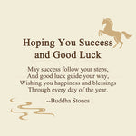 Buddha Stones "Hoping You Success and Good Luck" Mini Year of the Horse Linden Wood Prosperity Decoration Includes Gift Message Card
