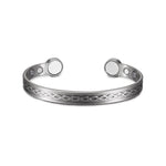 Buddha Stones Interwoven Loop Pattern Copper Balance Luck Open Cuff Bracelet Bangle