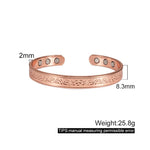 Buddha Stones Engraved Patterned Copper Balance Open Cuff Bracelet Bangle