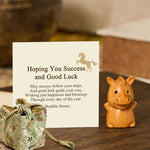 Buddha Stones "Hoping You Success and Good Luck" Mini Year of the Horse Linden Wood Prosperity Decoration Includes Gift Message Card