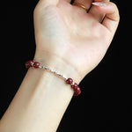 Buddha Stones Cinnabar 925 Sterling Silver Calm Concentration Bracelet