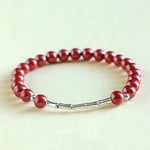 Buddha Stones Cinnabar 925 Sterling Silver Calm Concentration Bracelet