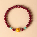 Buddha Stones Cinnabar Turquoise Keep Away Evil Spirits Bracelet