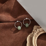 Buddha Stones 925 Sterling Silver Hetian Jade Prosperity Earrings
