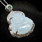 Buddha Stones Jade Laughing Buddha Abundance Necklace Pendant