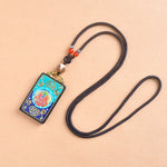 Buddha Stones Medicine Buddha Ebony Wood Peace Necklace Pendant