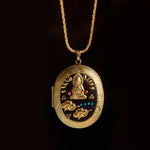 Buddha Stones Copper Kwan Yin Avalokitesvara Zakiram Wealth Pendant Necklace