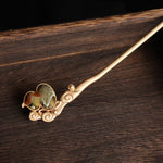 Buddha Stones Gourd Red Agate Bead Calm Confidence Hairpin