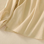 Buddha Stones Spring Lapel Long Sleeve Plain Women's Cotton Buttons Shirt With Pockets