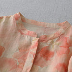 Buddha Stones Spring Floral Pattern Crew Neck Long Sleeve Women's  Polyester Shirt