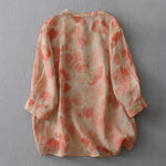 Buddha Stones Spring Floral Pattern Crew Neck Long Sleeve Women's  Polyester Shirt