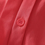 Buddha Stones Summer Stand Collar Short Sleeve Plain Women's Buttons Cotton Shirt With Pocket