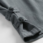 Buddha Stones Summer Drawstring Elastic Waist Frog-Button Ankle-Length Men's Cotton Linen Pants With Pockets
