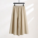 Buddha Stones Plain Lace-up Drawstring Design Men's Ankle-Length Cotton Linen Wide Leg Pants With Pockets