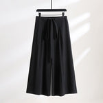 Buddha Stones Plain Lace-up Drawstring Design Men's Ankle-Length Cotton Linen Wide Leg Pants With Pockets