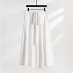 Buddha Stones Plain Lace-up Drawstring Design Men's Ankle-Length Cotton Linen Wide Leg Pants With Pockets