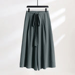 Buddha Stones Plain Lace-up Drawstring Design Men's Ankle-Length Cotton Linen Wide Leg Pants With Pockets