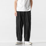 Buddha Stones Summer Solid Drawstring Ankle-Length Men's Cargo Harem Pants With Pockets