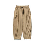 Buddha Stones Summer Solid Drawstring Ankle-Length Men's Cargo Harem Pants With Pockets