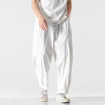 Buddha Stones Summer Solid Drawstring Ankle-Length Men's Cargo Harem Pants With Pockets