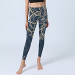 Buddha Stones Retro Mandala Pattern Print Gym Leggings Women's Yoga Pants