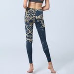Buddha Stones Retro Mandala Pattern Print Gym Leggings Women's Yoga Pants