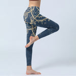 Buddha Stones Retro Mandala Pattern Print Gym Leggings Women's Yoga Pants