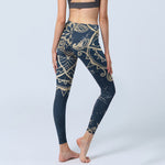 Buddha Stones Retro Mandala Pattern Print Gym Leggings Women's Yoga Pants