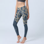 Buddha Stones Retro Mandala Pattern Print Gym Leggings Women's Yoga Pants