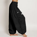 Buddha Stones Pure Cotton Elegant Butterfly Dandelion Pattern Women's Elastic Waist Harem Pants