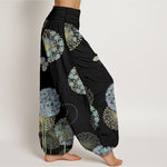 Buddha Stones Cotton Dreamlike Dandelion Butterfly Pattern Women's Elastic Waist Harem Pants