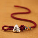 Buddha Stones 999 Sterling Silver Fu Character Zongzi Fortune Luck Rope Bracelet