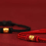 Buddha Stones Tibet Handmade 999 Gold Om Mani Padme Hum Luck Protection Bracelet