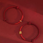 Buddha Stones 999 Gold Ring Design Handmade Luck Braided Red Rope Bracelet Anklet